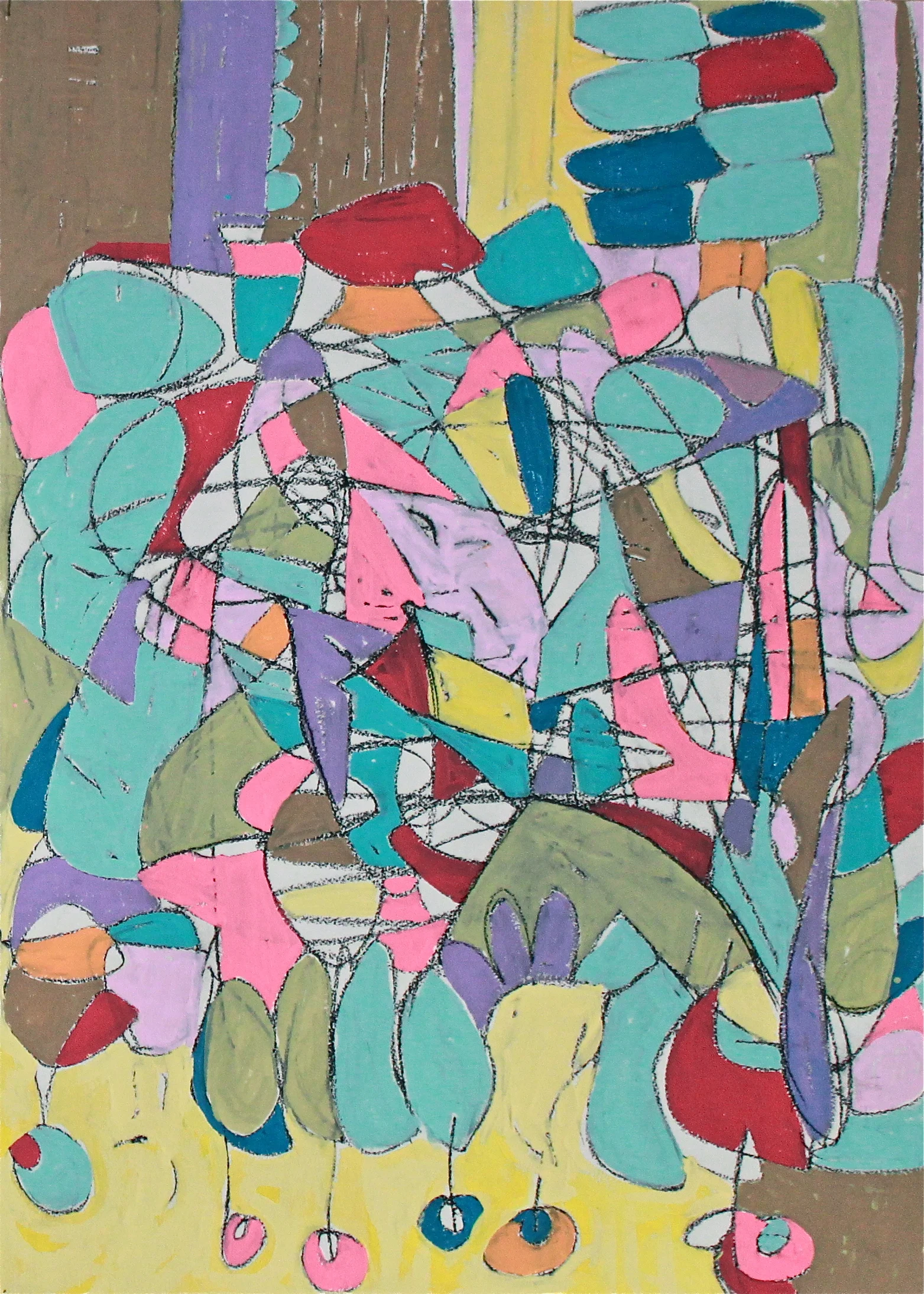 "Coloring Pages" acrylic and charcoal on paper. 26in x 20in