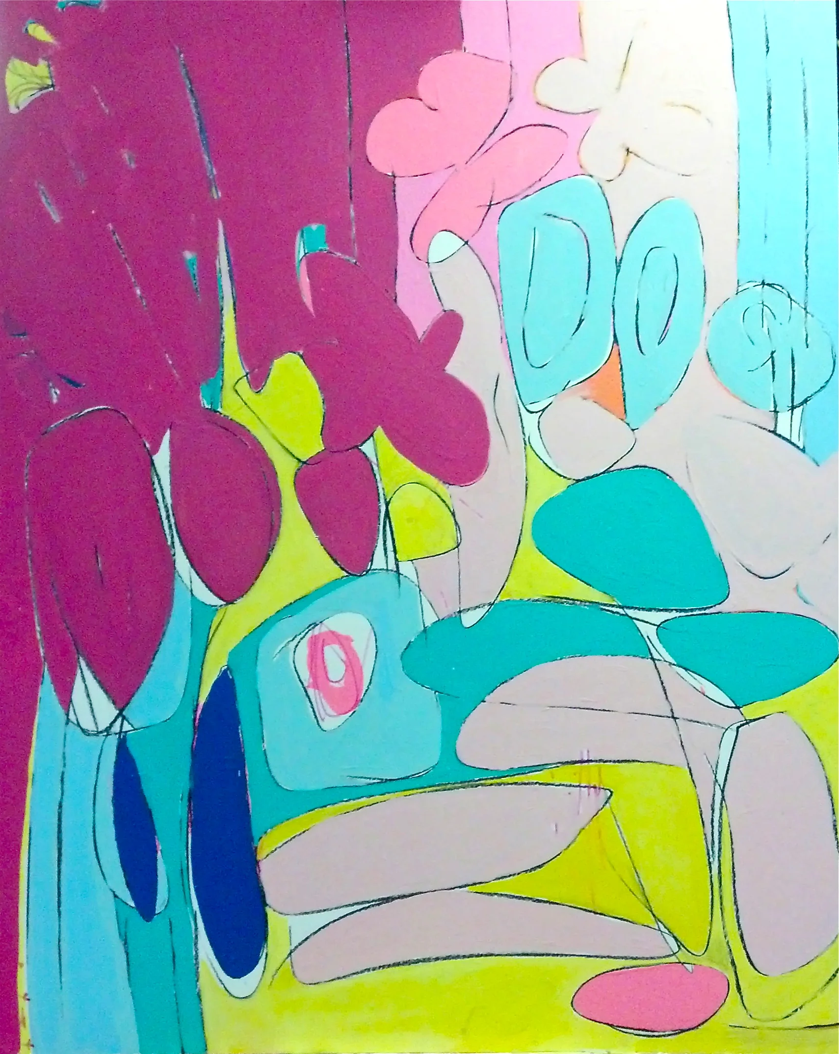 "Tattle-Tale" acrylic on paper. 48in x 36in