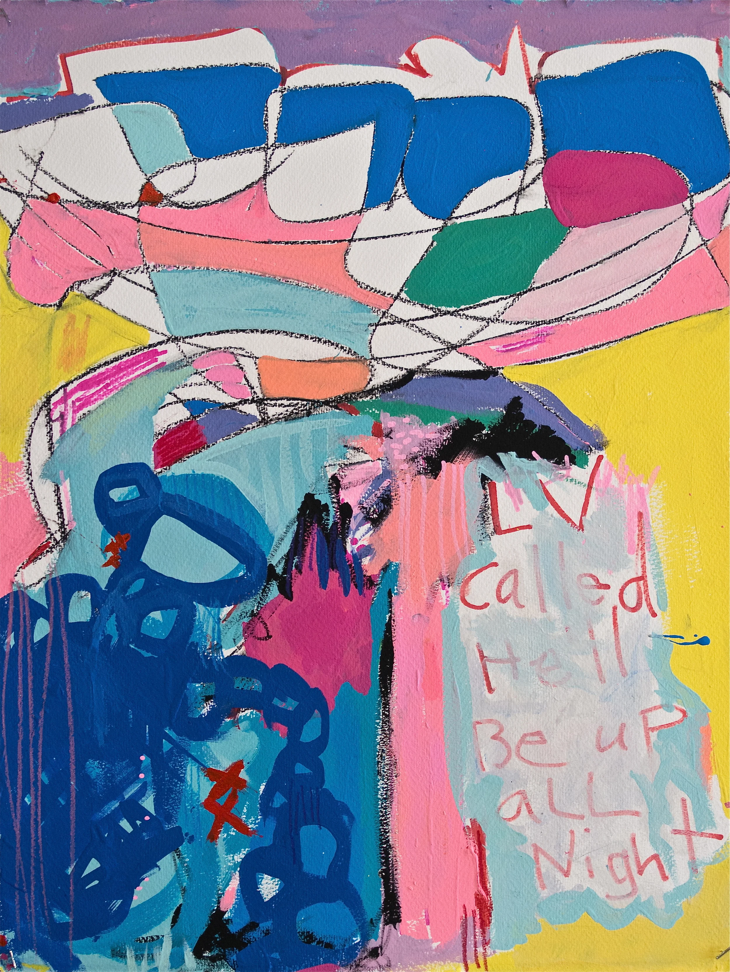 "L.V Called" acrylic and charcoal on paper. 26in x 20in