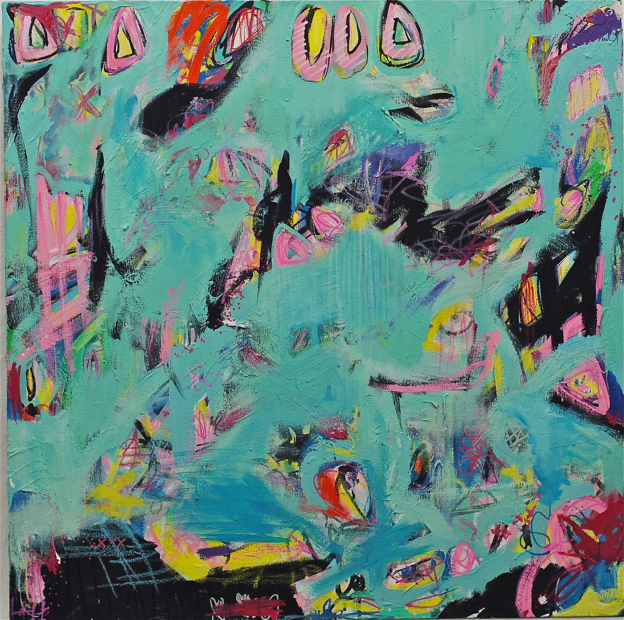 "Trivial Pursuit" acrylic on canvas. 36in x 36in 