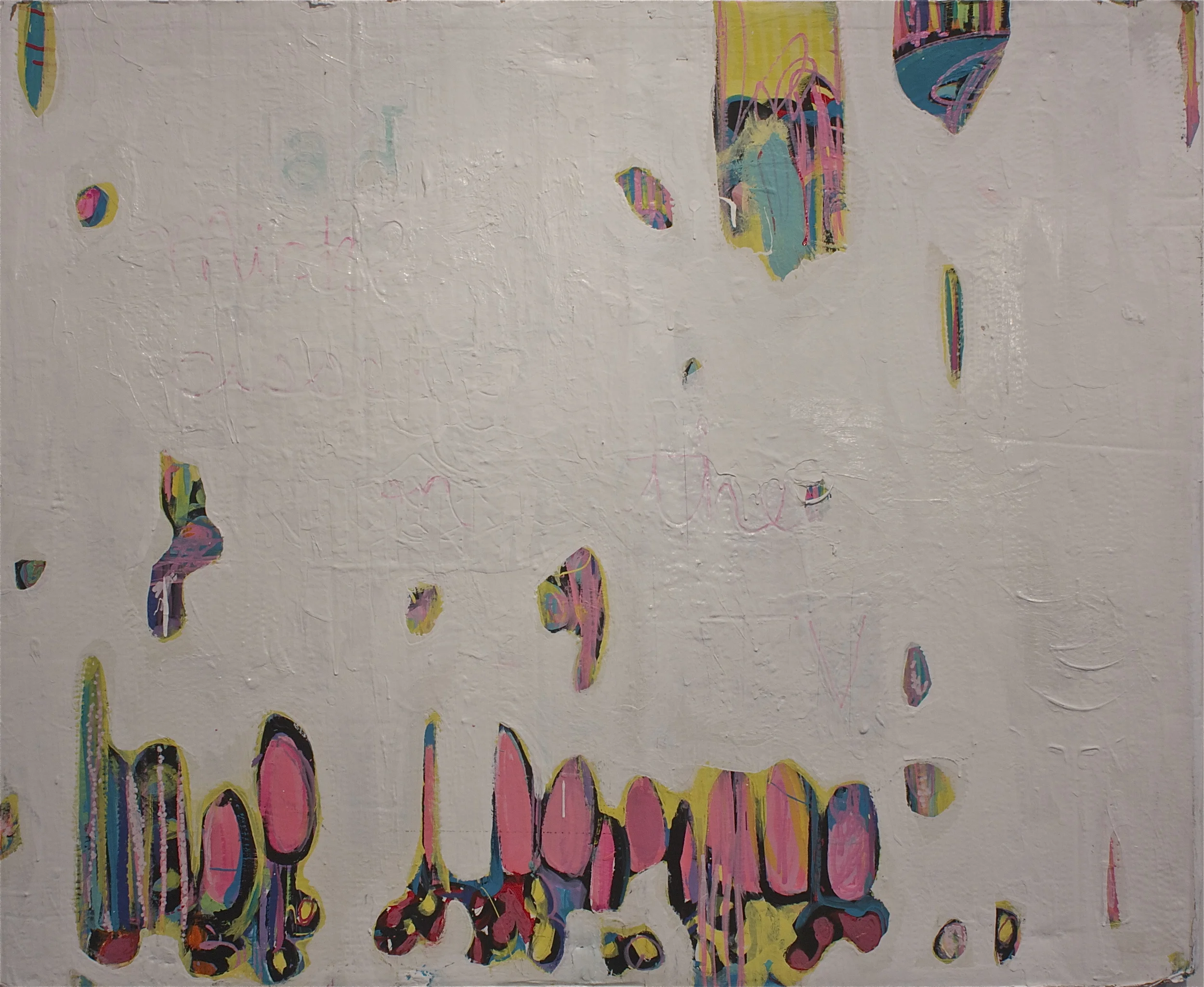 "Mom and Dad Mugs" acrylic on cardboard. 48in x 54in