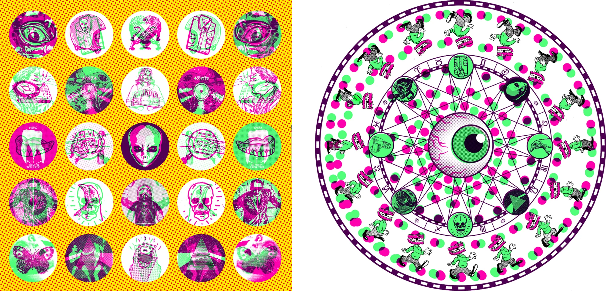  Left: Die Cut Cover Artwork - Right: Animated Record 