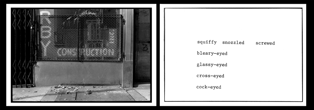 "squiffy", from "The Bowery in two inadequate descriptive systems" (1974-1975)