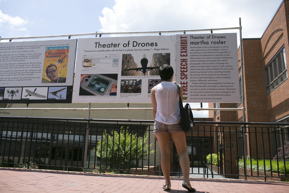   Theater of Drones  (2013) at LOOK3 Festival of the Photograph, Charlottesville, VA, 2013. Photo by Andrew Owen. 