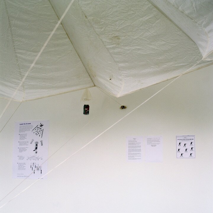  Installation view of OOPS! (Nobody loves a hegemon) (1999) in “OOPS! OOPS! Or Nobody Loves a Hegemon” at Galerie Christian Nagel, Cologne, 1999. 