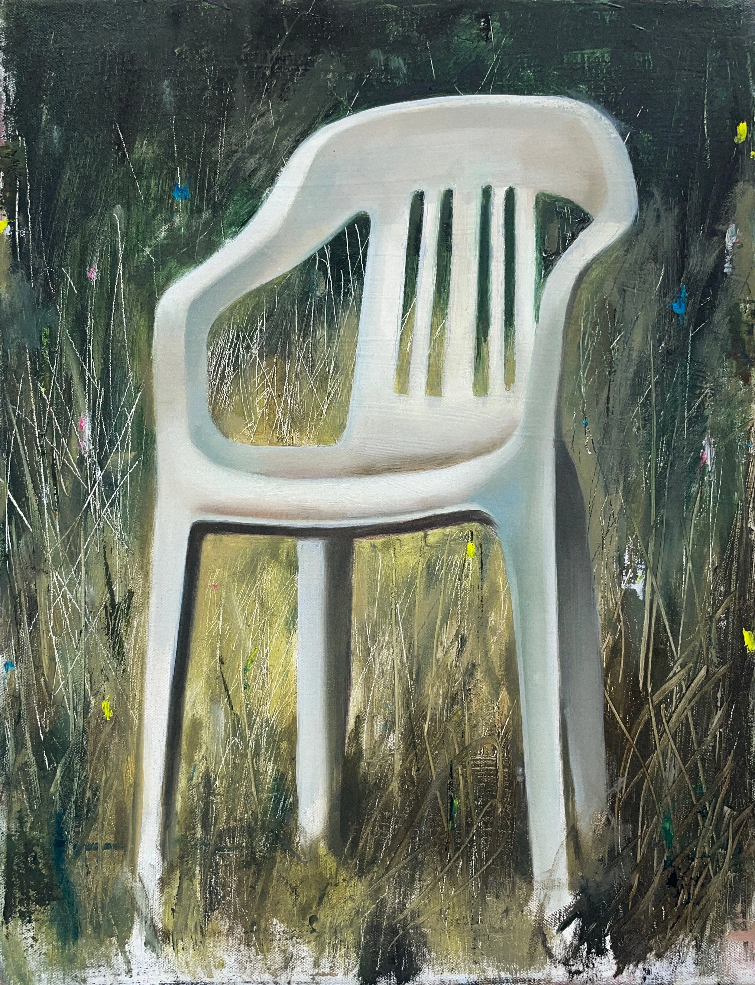   Basic Pleasure Unit , 2025  Oil on canvas  14×18 inches  $850 