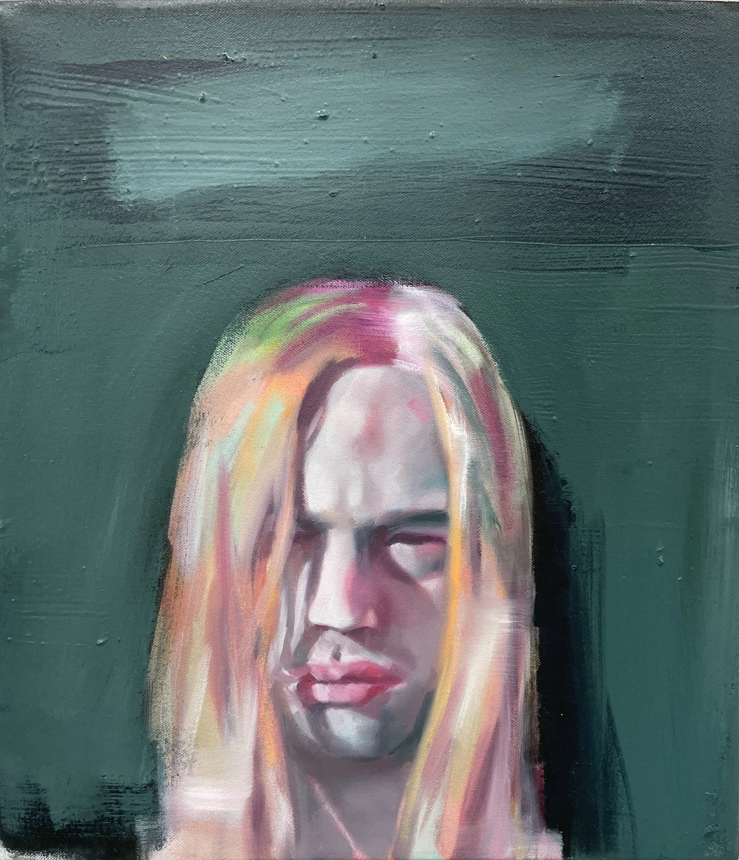   Shadow Daddy , 2025  Oil on canvas  14×16 inches  $750 