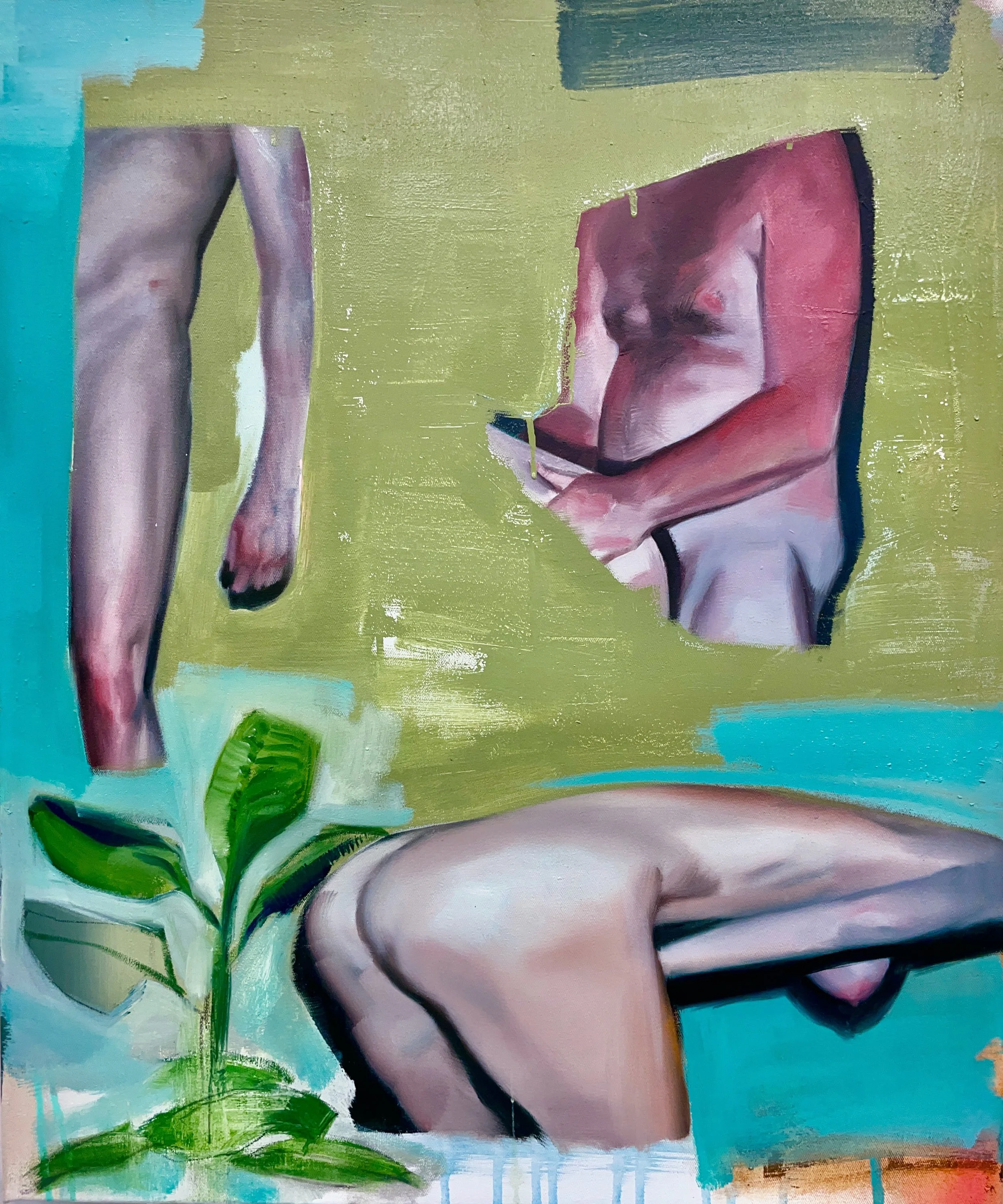   No Tell Motel , 2025  Oil on canvas  20×24 inches  $1100 