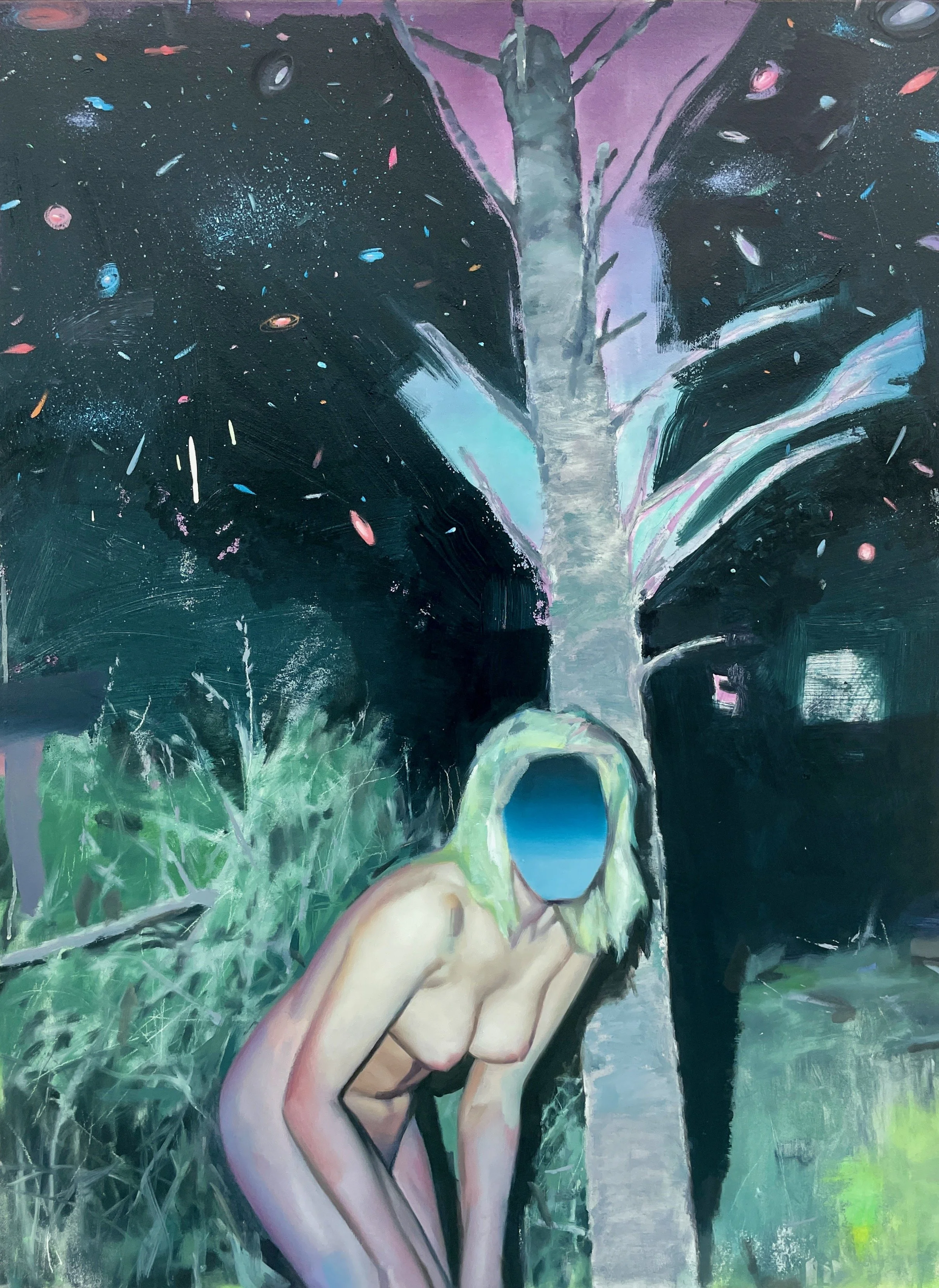   Queen of Nowhere , 2025  Oil on canvas  30×40 inches  $3000 