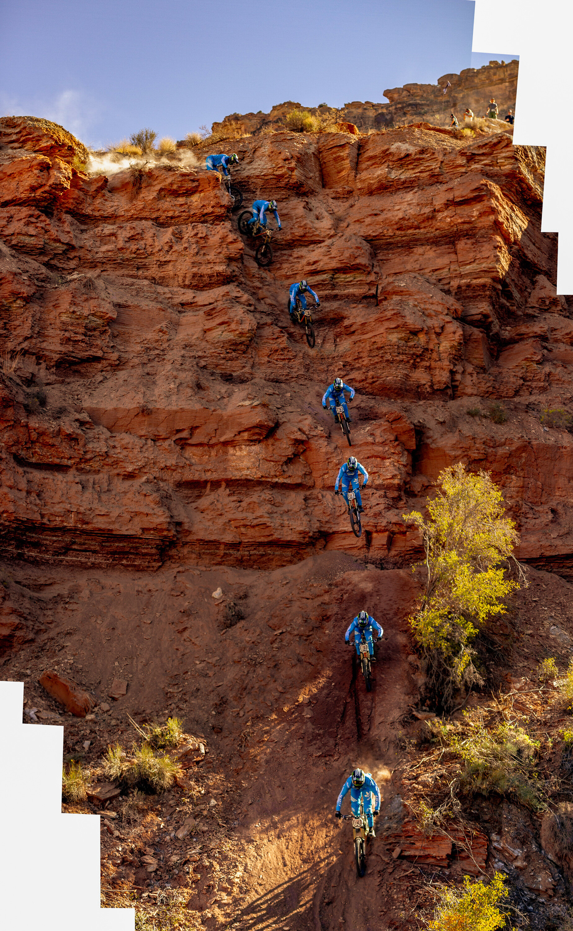  Brendan Fairclough drops into a steep and twisting chute feature at Red Bull Rampage in Virgin, Utah October 26th, 2018. 