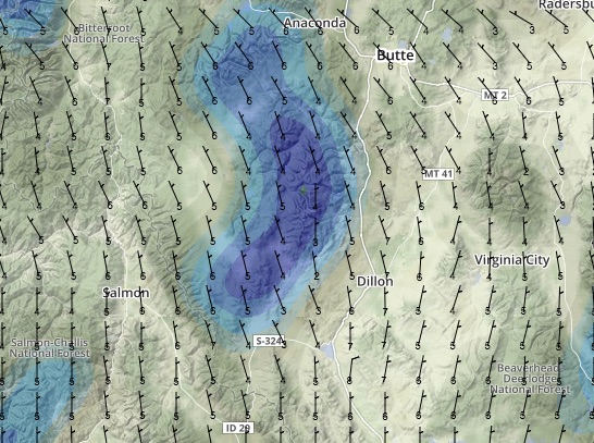 Northern Group - 10,000ft Winds at 16:00