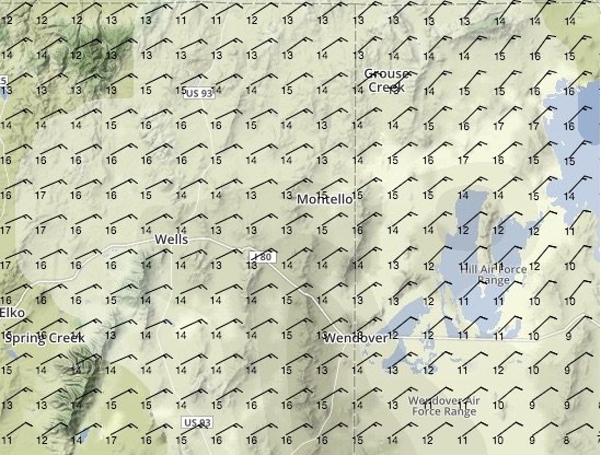 Southern Group - 10,000ft Winds at 08:00