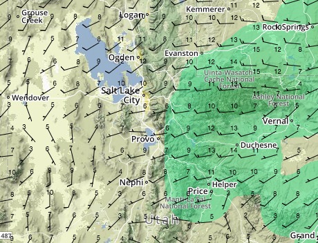 8,000ft Winds at 16:00