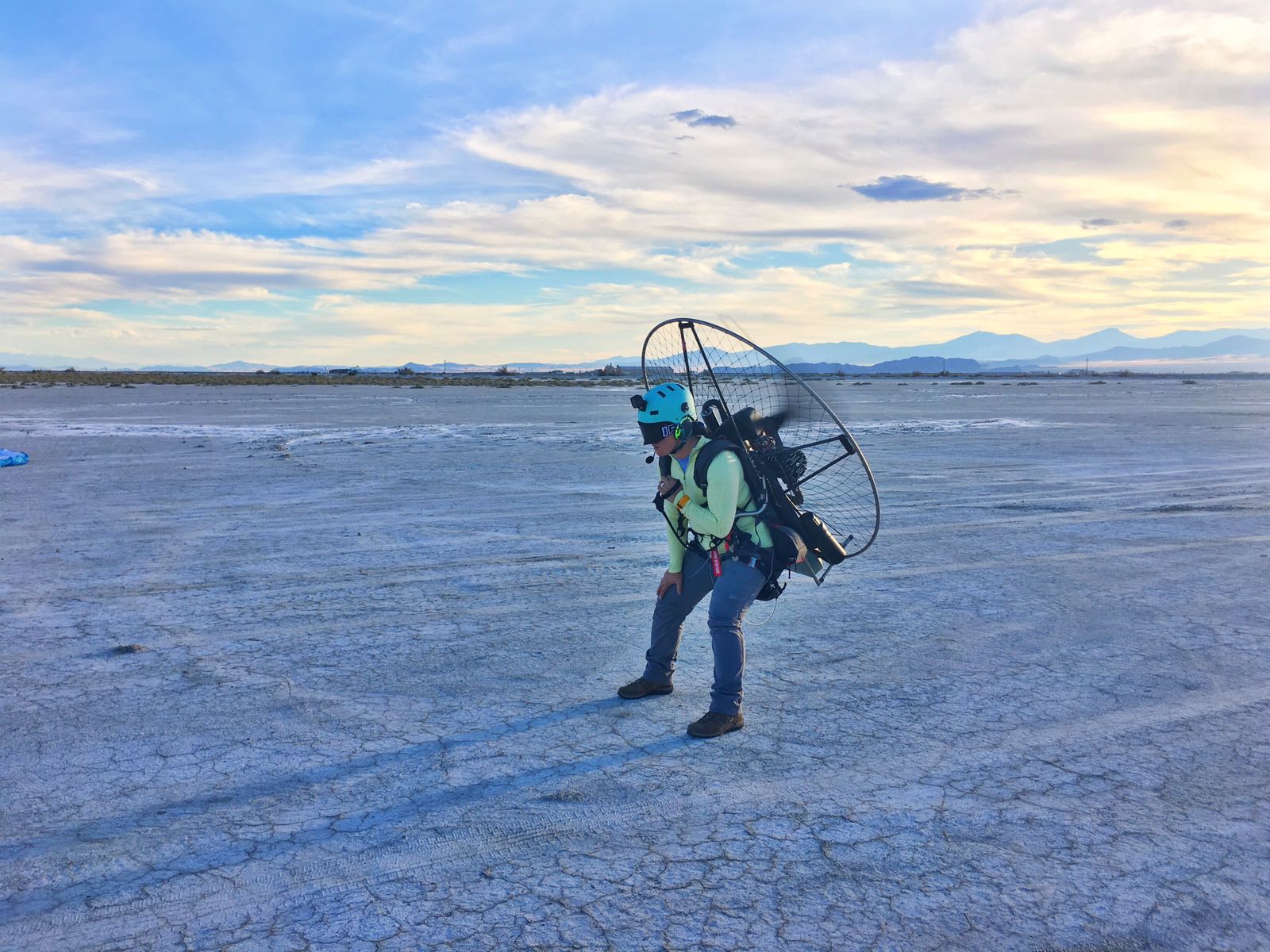 Prepping to fly the salt flats