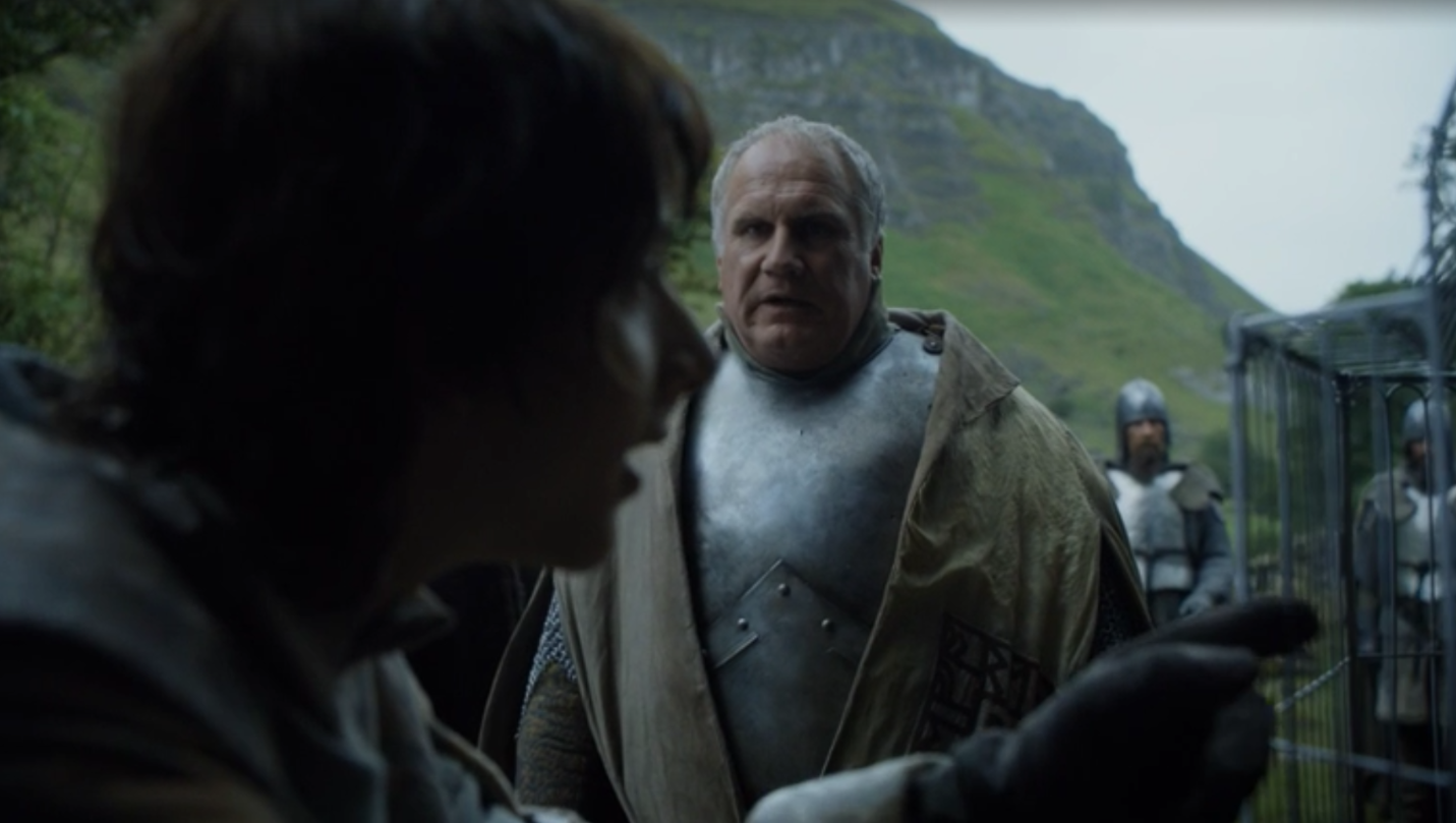 "My lord. I have always been faithful to House Arryn. To your father, to your mother, and now to you." (Seriously? This is some grade A B.S.)