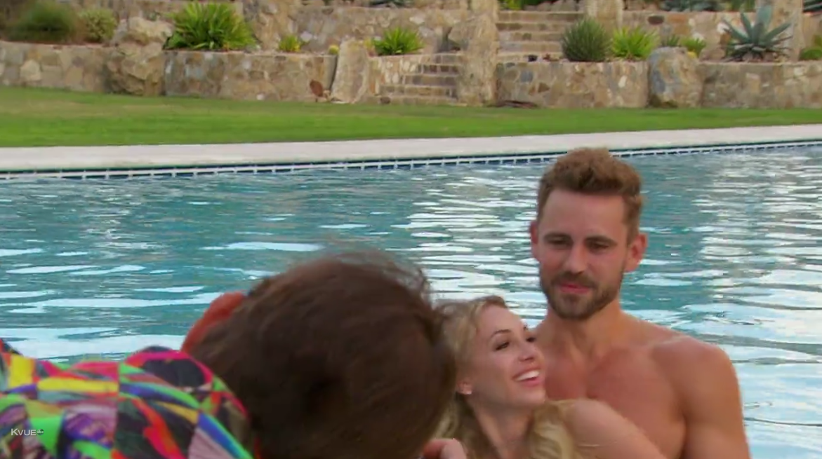 The face of a man realizing holding one topless woman is making the other 11 women on the date very unhappy. Been there, right guys?