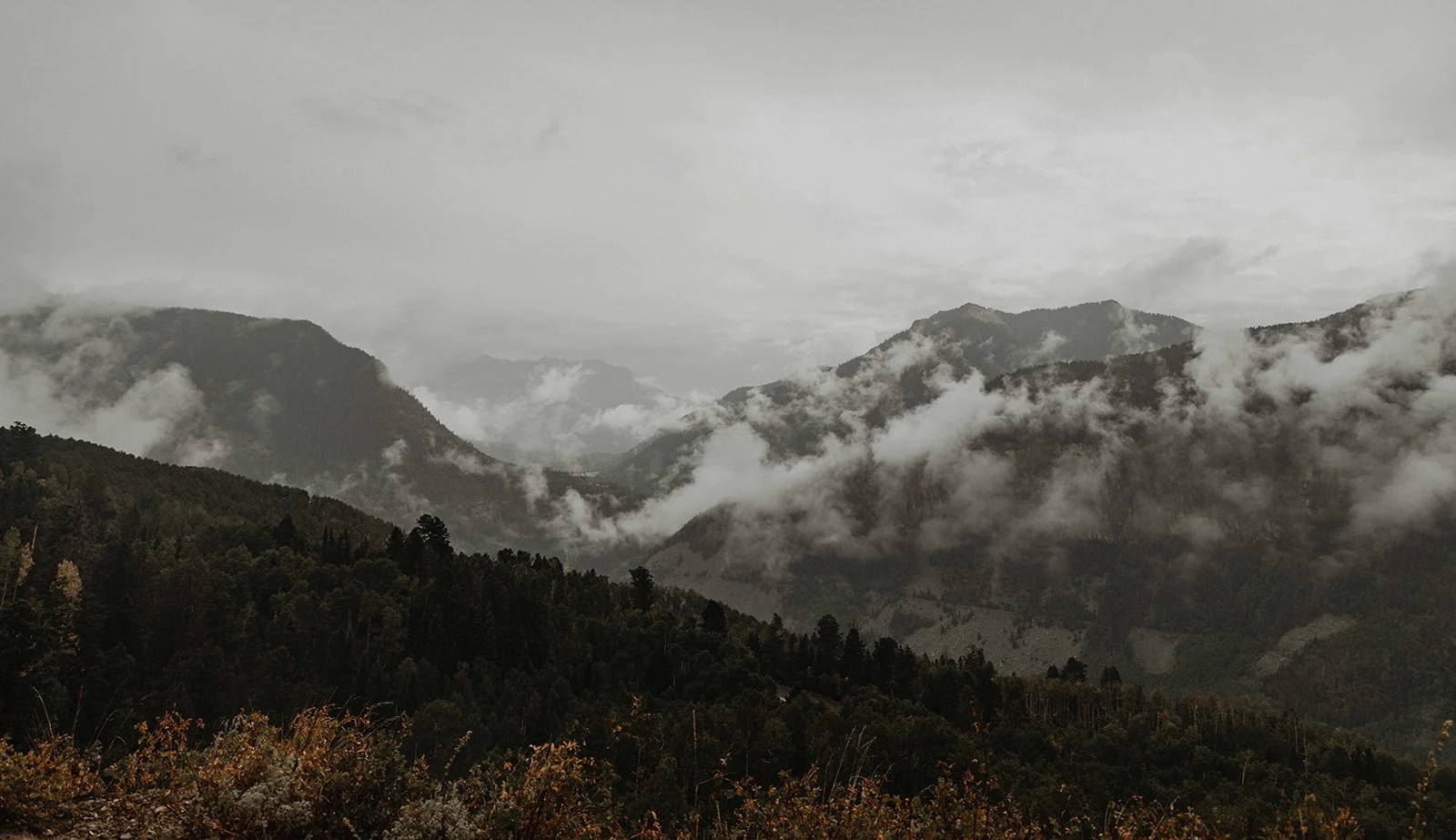 Storm clouds clearing over Alta Lakes in the San Juan Mountains, Colorado