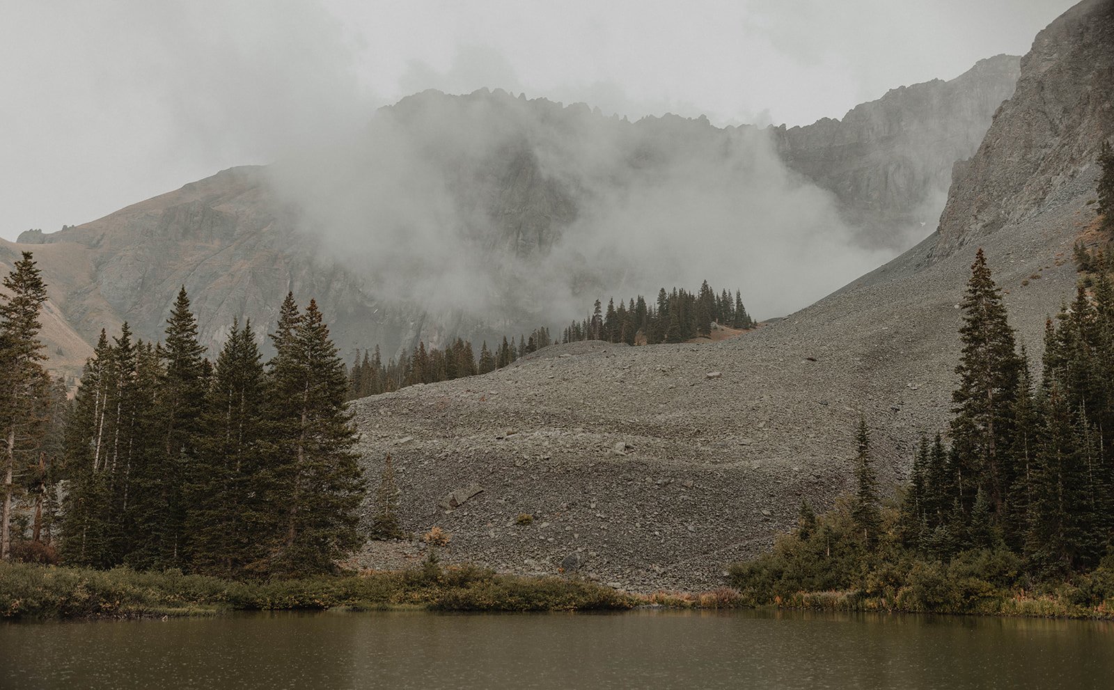 Elopement ceremony with dogs at Alta Lakes near Telluride