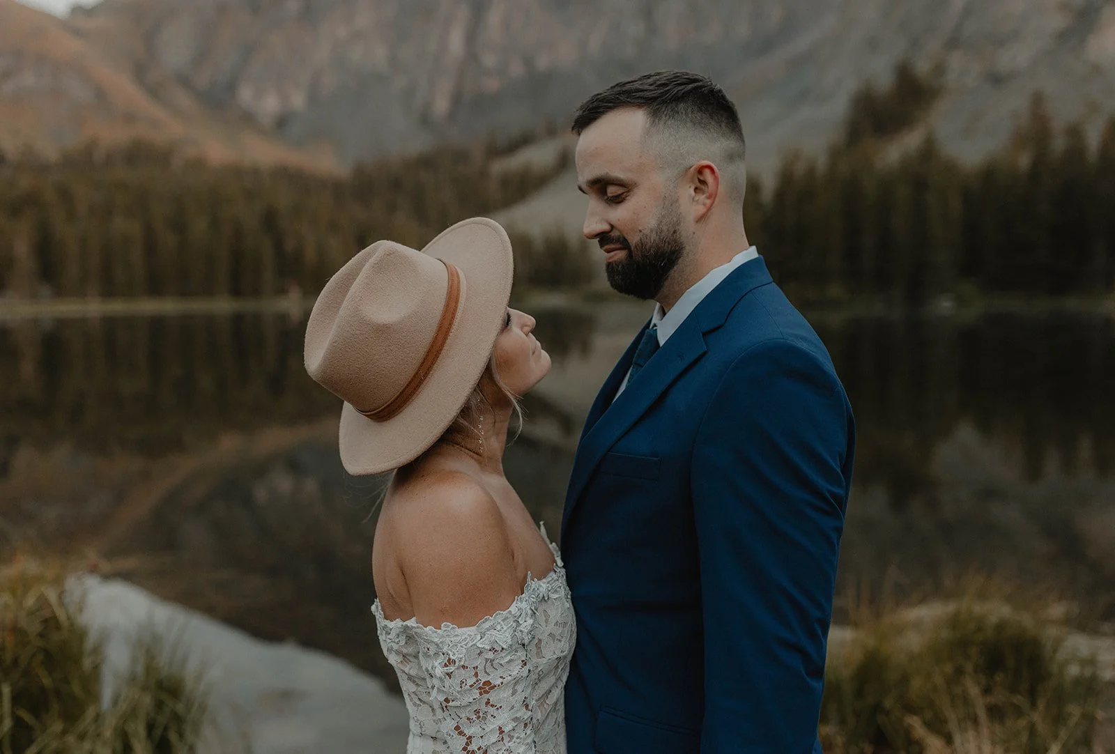Sunset reflections at Alta Lakes during a Telluride elopement