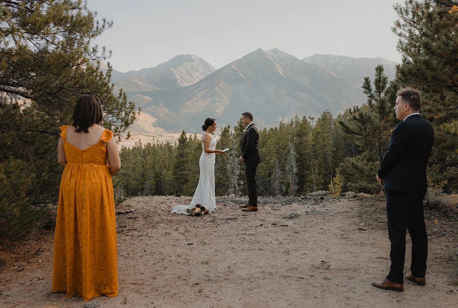 Emotional handwritten vows during a secluded mountain elopement near Mount Elbert in Colorado