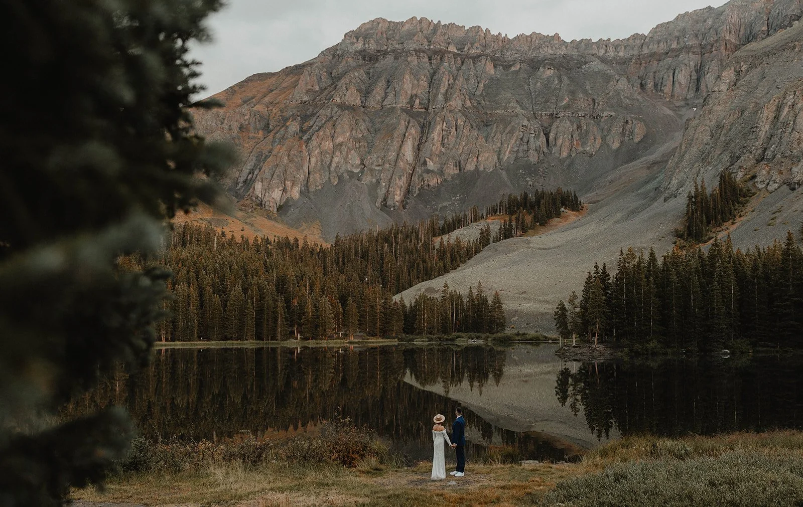 Cinematic elopement photography at Alta Lakes near Telluride, Colorado