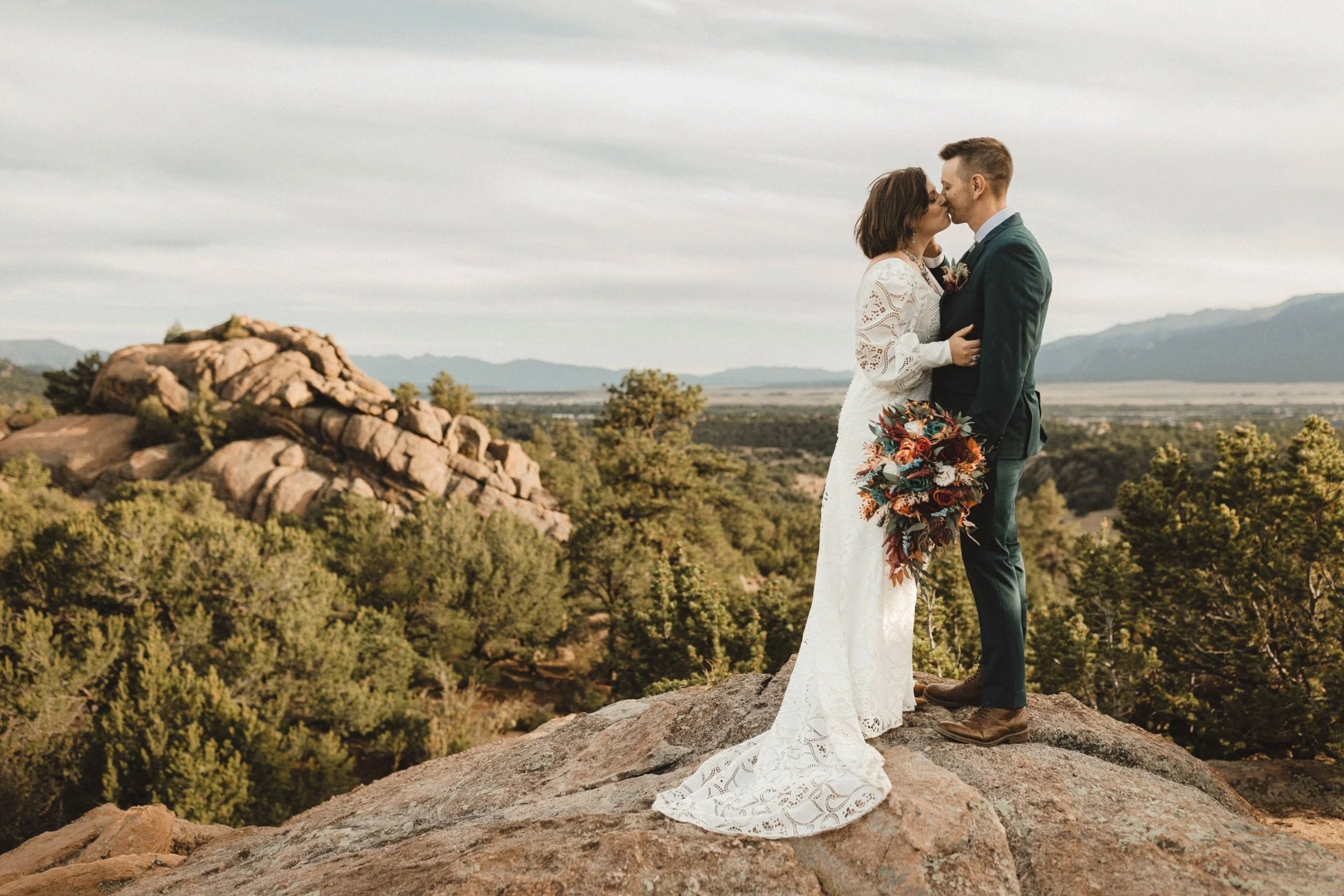 High desert elopement portraits near the Arkansas River Valley