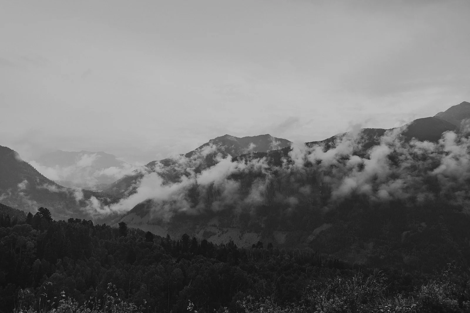 Aerial view of Alta Lakes near Telluride after a summer storm
