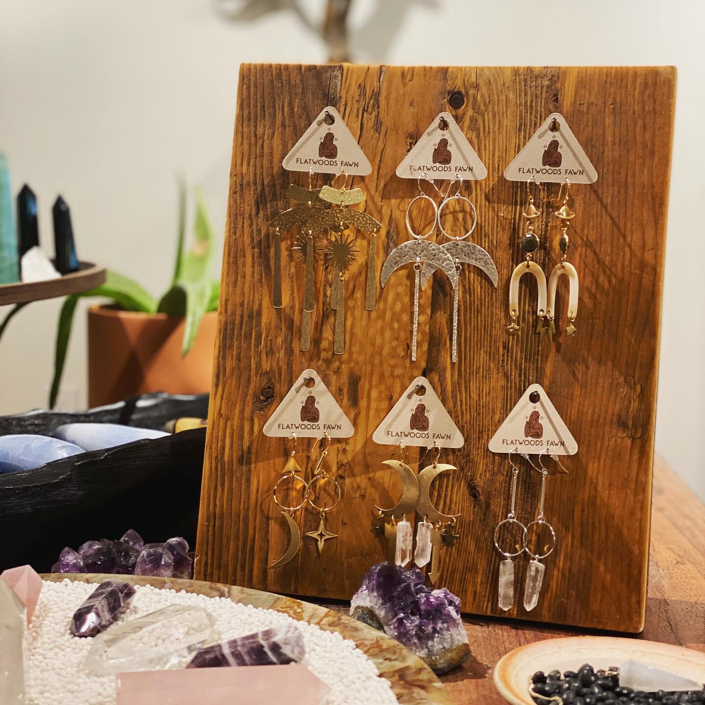 New artist alert! Ashley Massey of @flatwoodsfawn creates beautiful, mystical jewelry perfect for the modern spiritual seeker! Lightweight, affordable, and super unique... this first batch will not last long! See the full collection online, or swing 