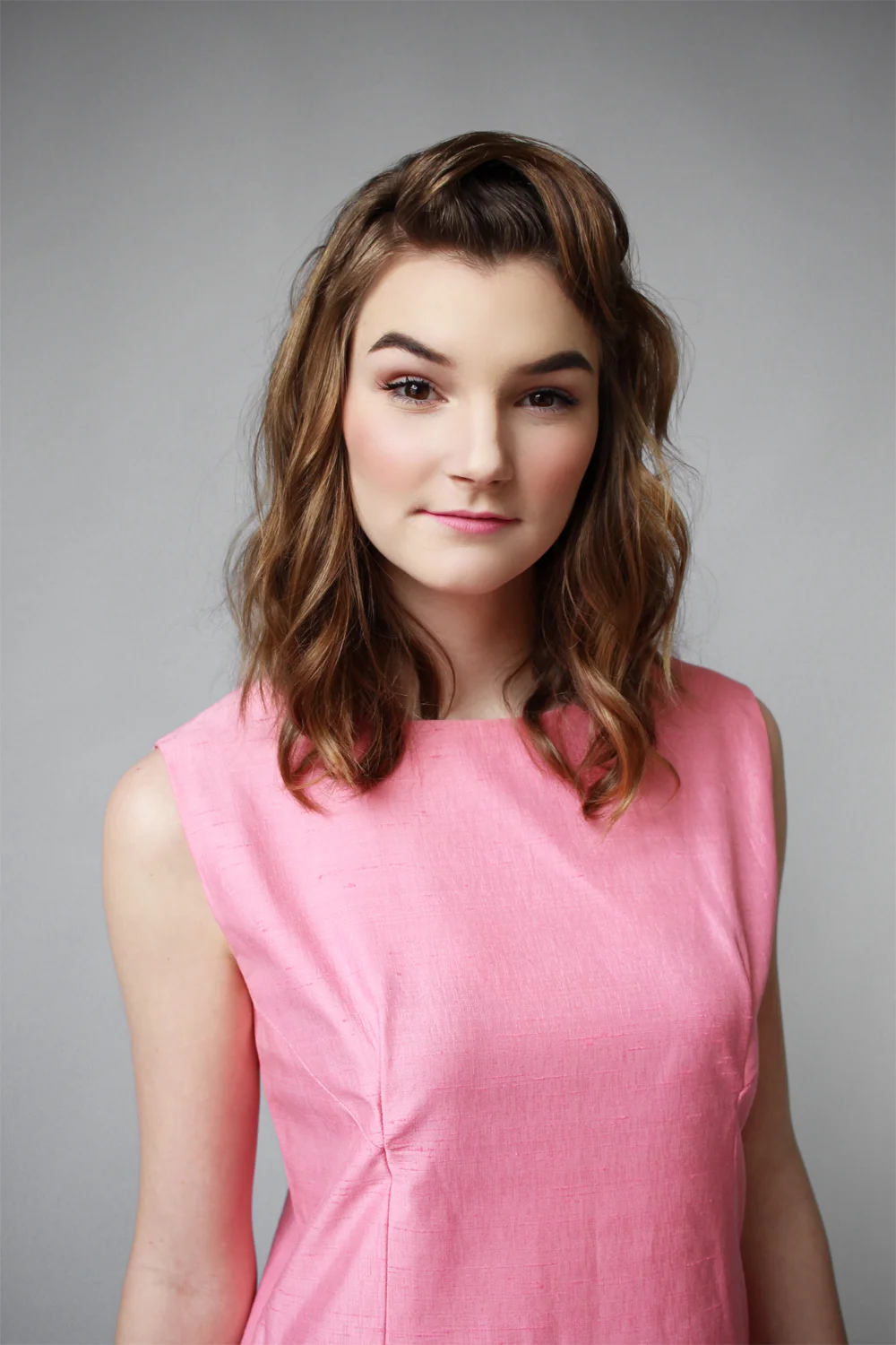 1960s Cotton Candy Pink Shift Dress-Head Shot.jpg