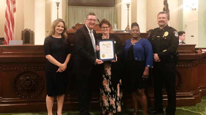 Kathilynn carpenter receives award on behalf of citrus heights hart. press release found here .