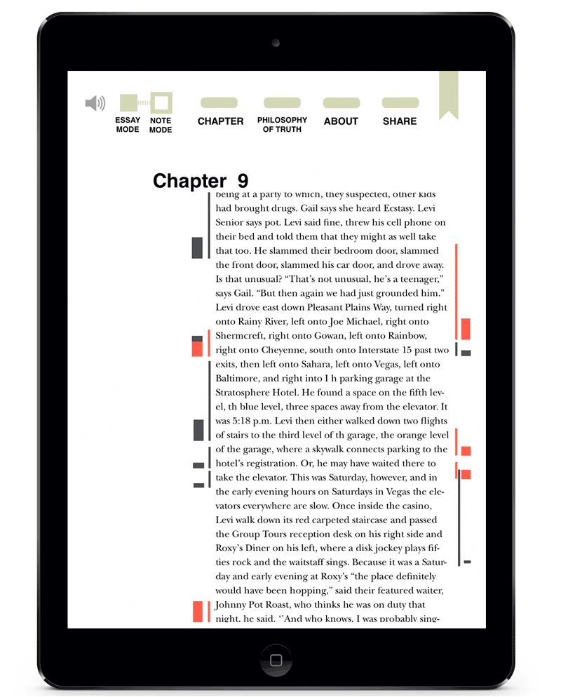The bars show where the quote is and how long the quote the reader would expect.