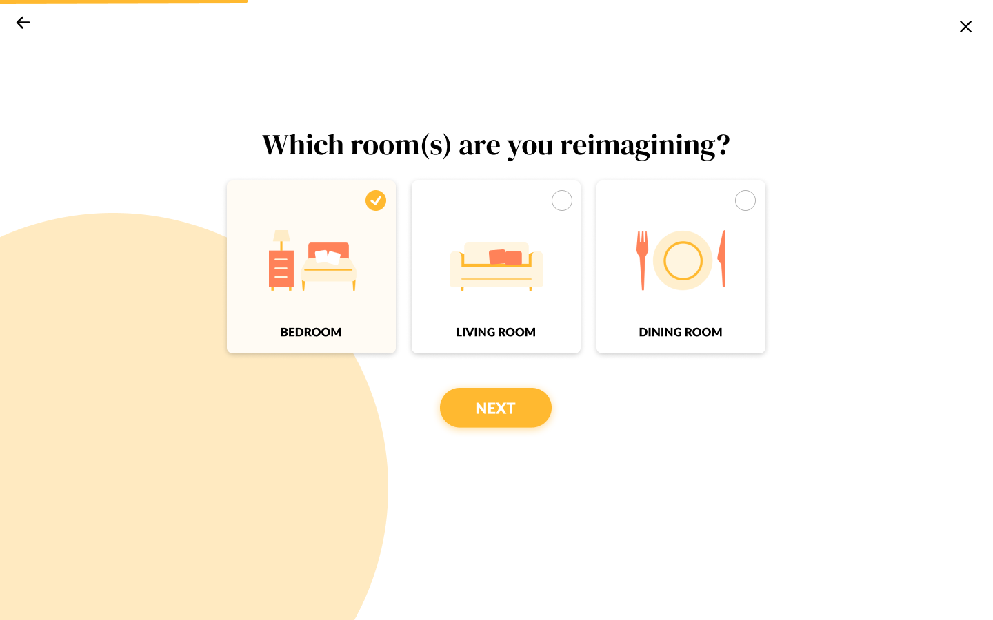 Onboarding - choose a room