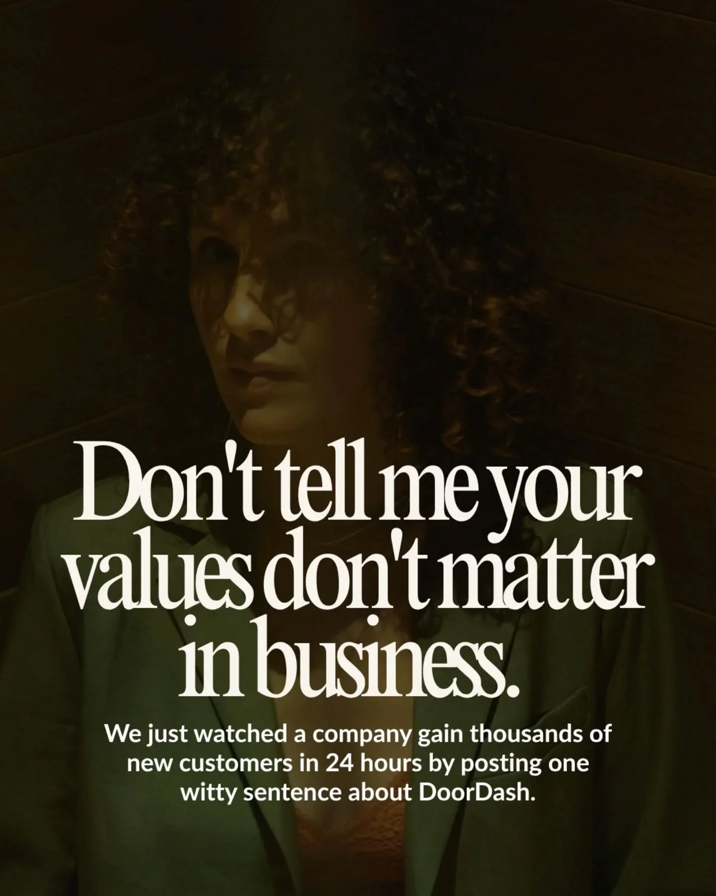 My PR background can ignore what happened with DoorDash and Hello Fresh this week. 

AND. I'M. HERE. FOR. IT.

The brands people are running toward right now have one thing in common. They stand for something when it isn't comfortable. 

Your persona