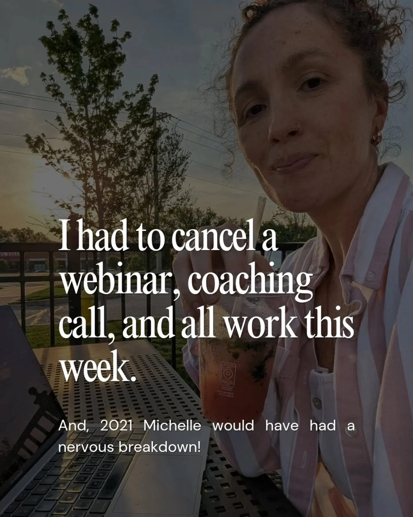 I used to think being a good business owner meant never letting anyone down.

That if I cancelled, I was unreliable.
If I rescheduled, I was "unprofessional".

And, if I rested, I was lazy and the world would end.
The whole identity of &quo