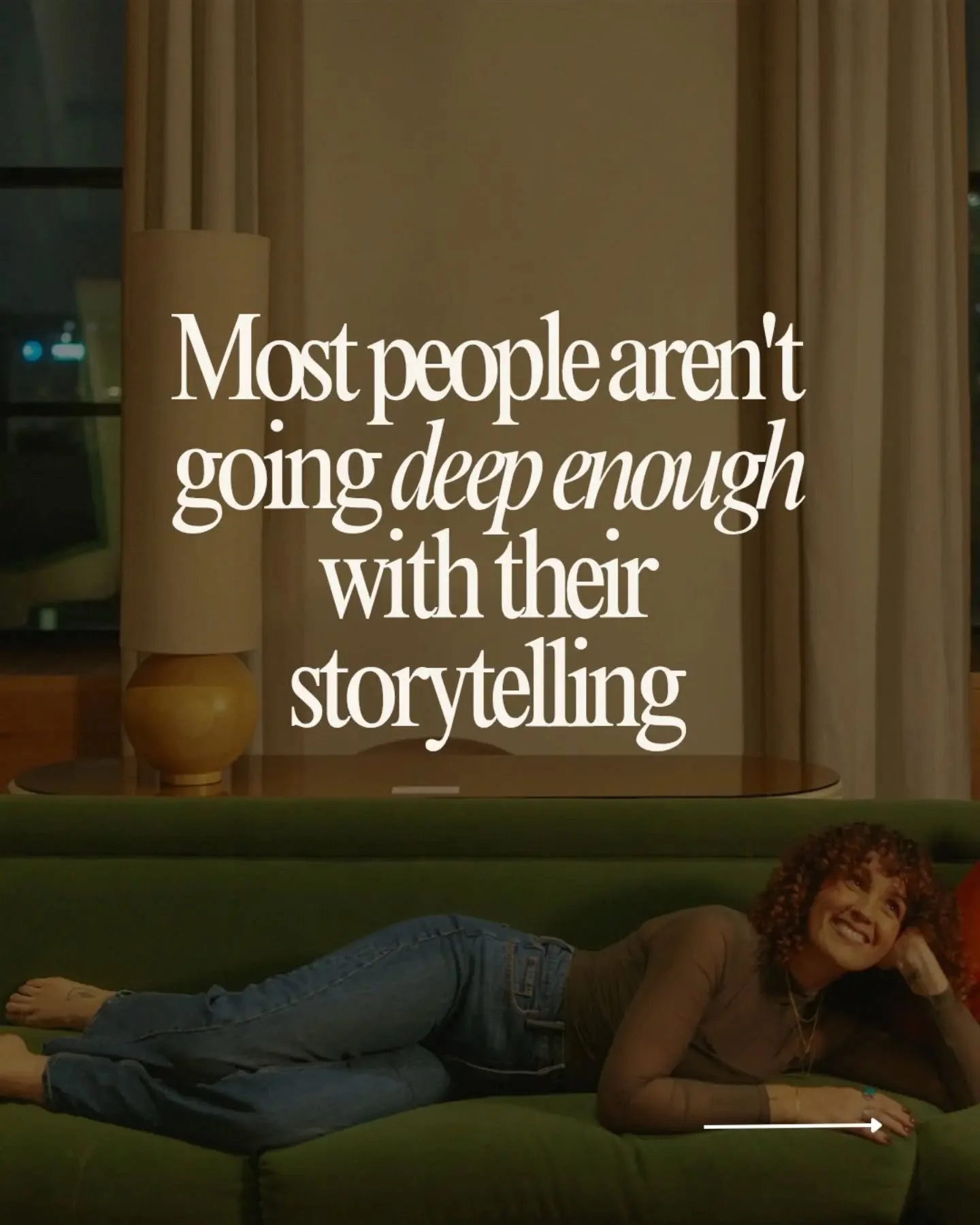 A lot of people think they need better stories. But, they usually don't.
&nbsp;
They need to go deeper with the stories they already have. The moment the story happened itself rarely the problem. It's the missing meaning.

If you stop at what happene