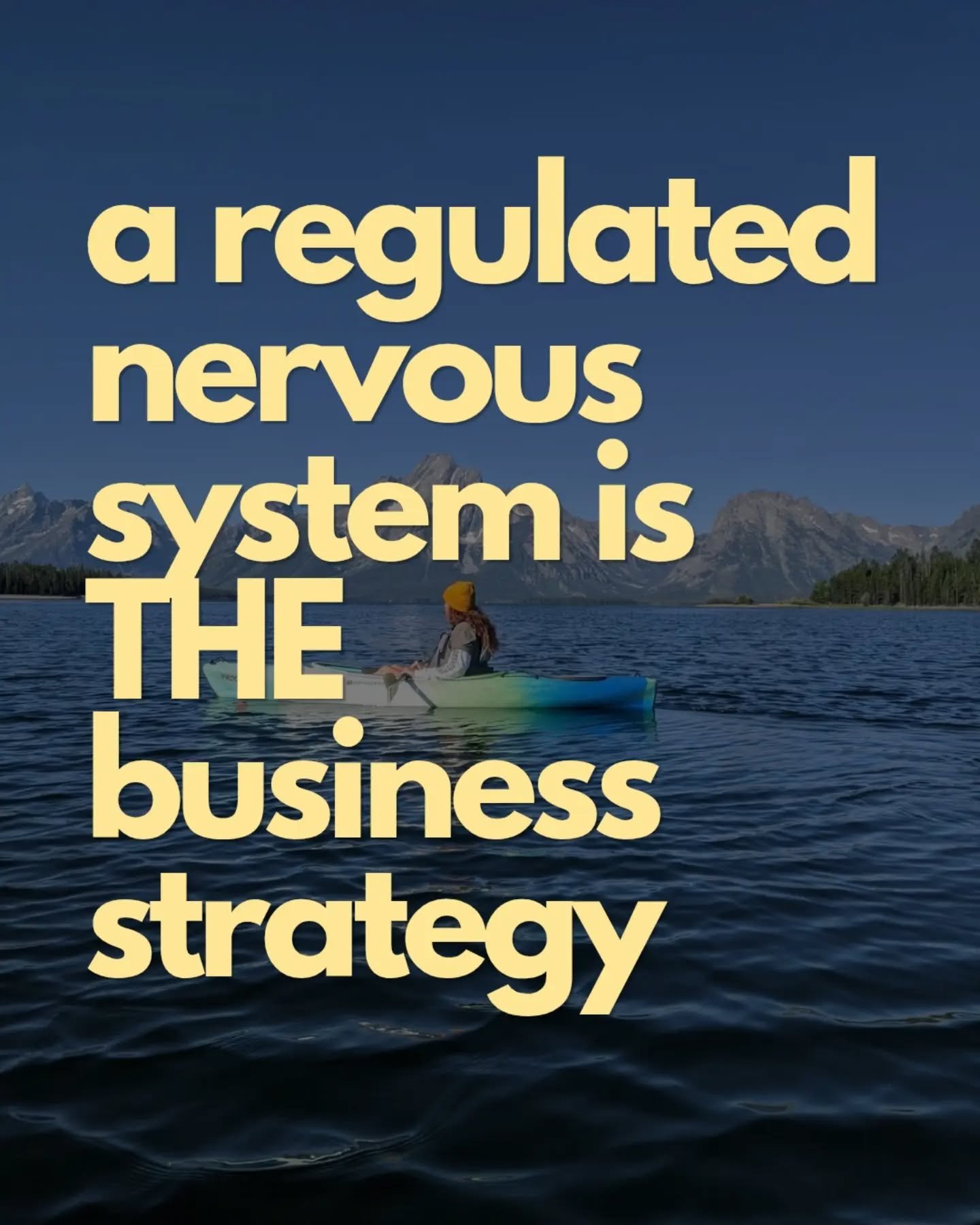 A regulated nervous system isn't a self-care trend, it is THE business strategy.

When I'm dysregulated, I can't create. 
I can't think clearly or make strongdecisions.
I overcommit and the sales slow down because I'm showing up from a place of scram