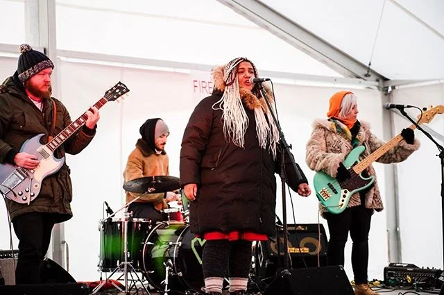 Winter whatever! Check our outdoor set tonight at #AllIsBright on 124 st. Food, music and fun from 4-8. MF at 6:30 ❄️ &bull; @arcanitestudios