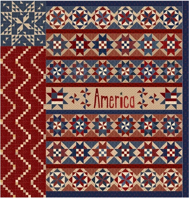 Star Spangled Liberty with Appliquéd center row.