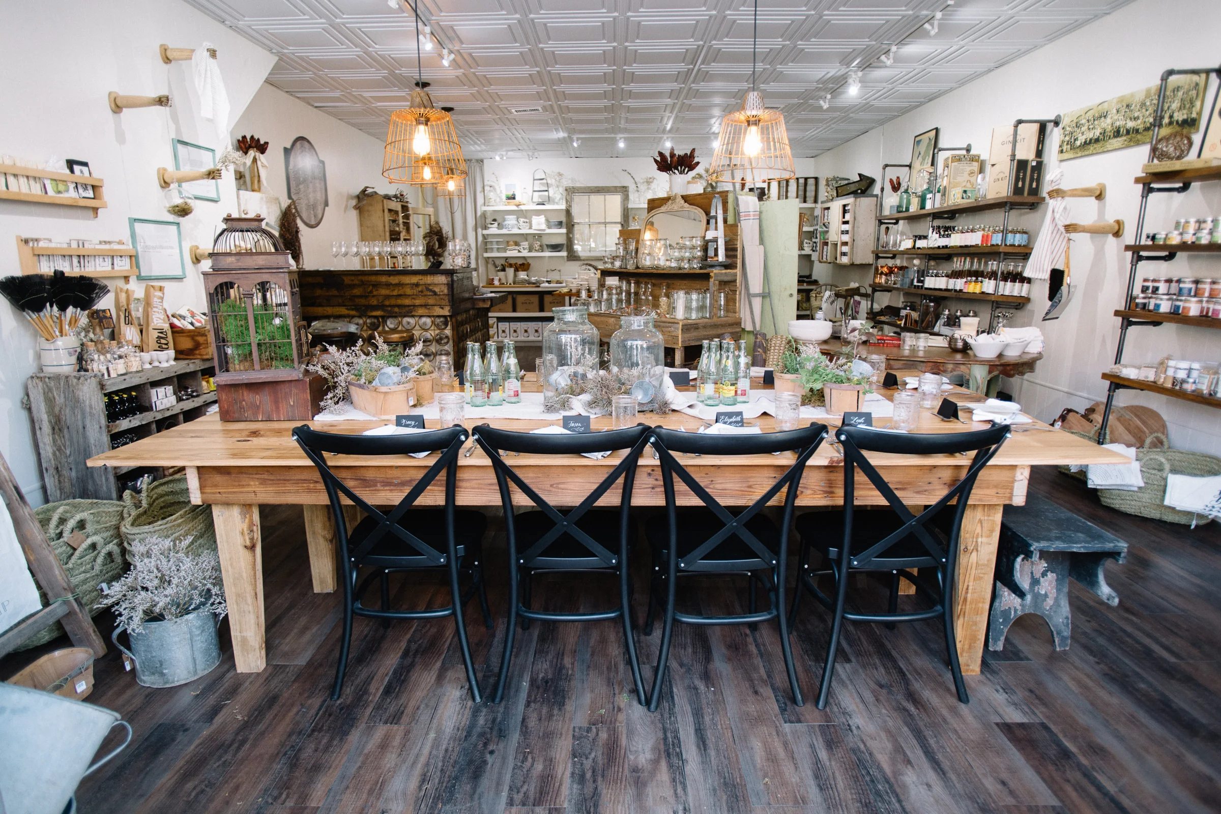 Custom Farm Tables set for Ettiene Market's Supper Club.