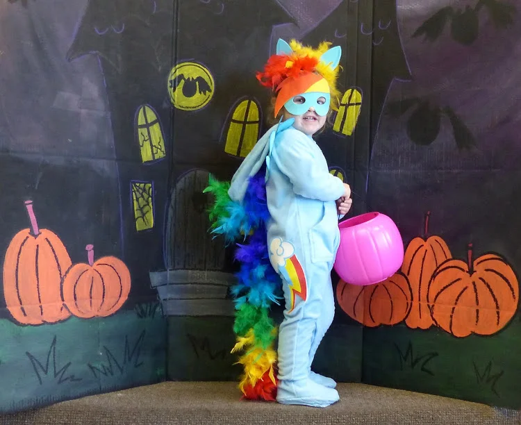  My favorite Little Pony in front of the Halloween backdrop for Magpie Kids in Somerville, MA. 