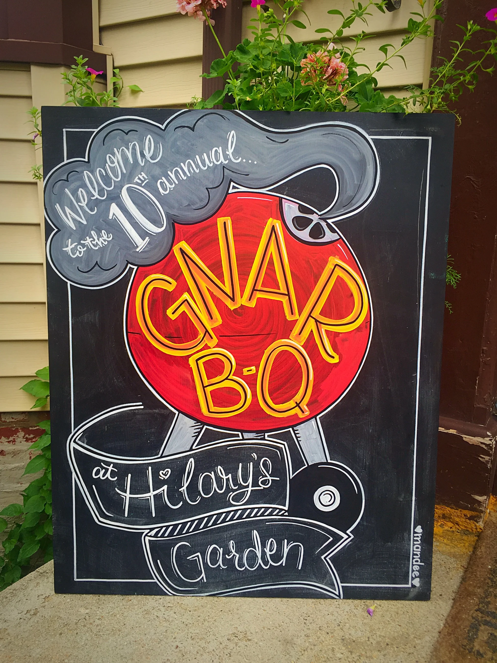 10th Anniversary Gnar-B-Q chalkboard 