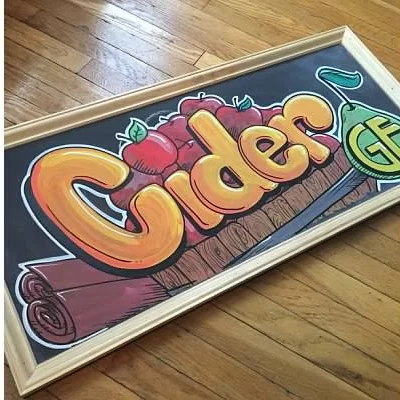 Cider chalk sign