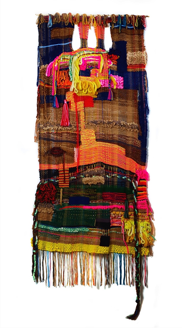 2015, 86" x 37", acrylic, wool, cotton (in the collection of the Berkeley Art Museum and Pacific Film Archive)