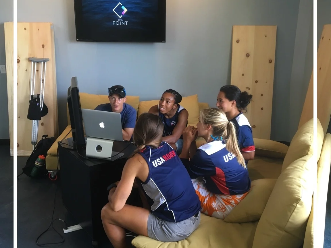 After a morning of hard training, the ladies came in to rest their legs and activate their minds. They made their way through four stations and were tasked with building the “best version” of each activity they could; for example one task was to draw the best park you can imagine.