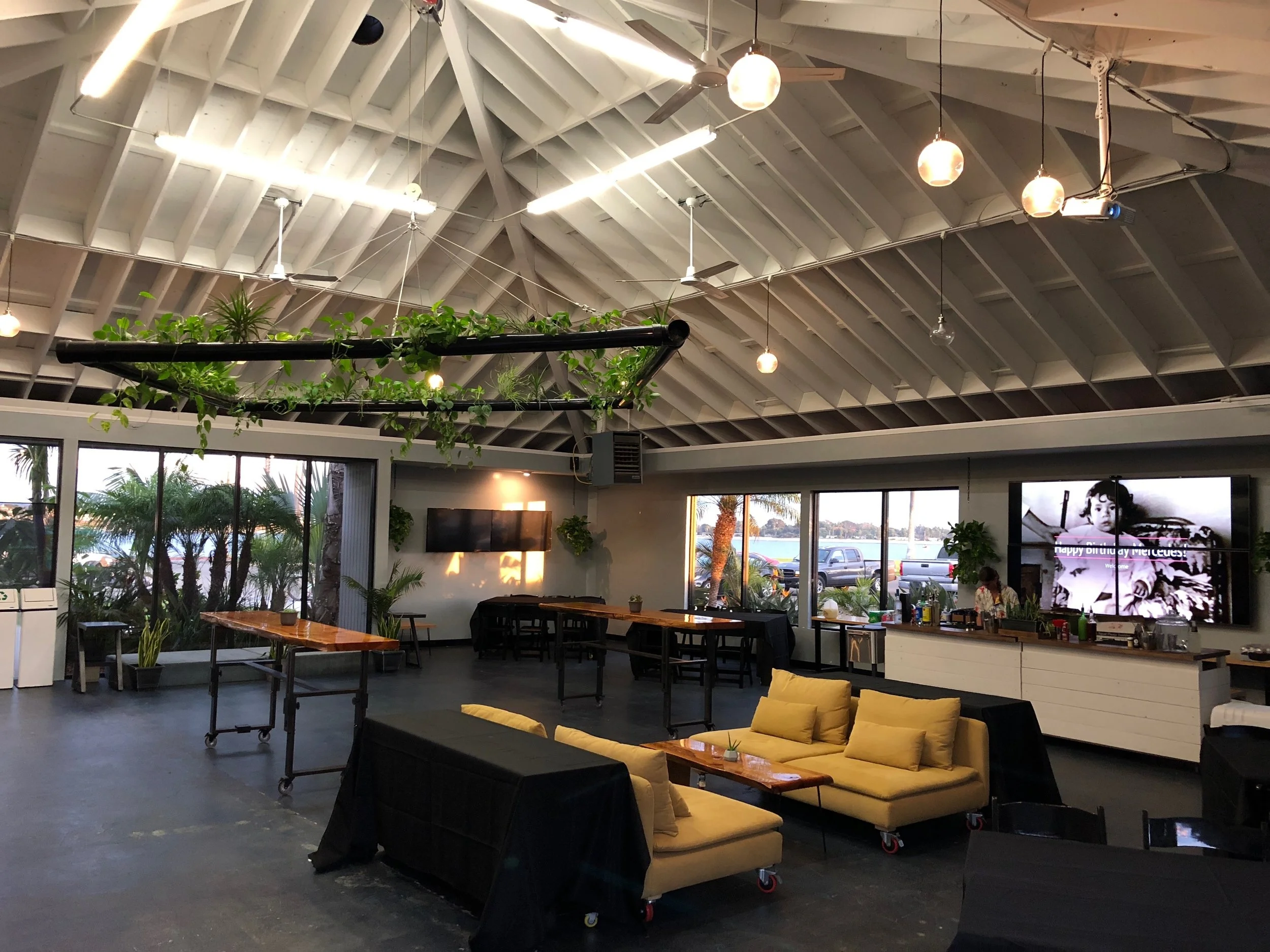 with indoor bar
