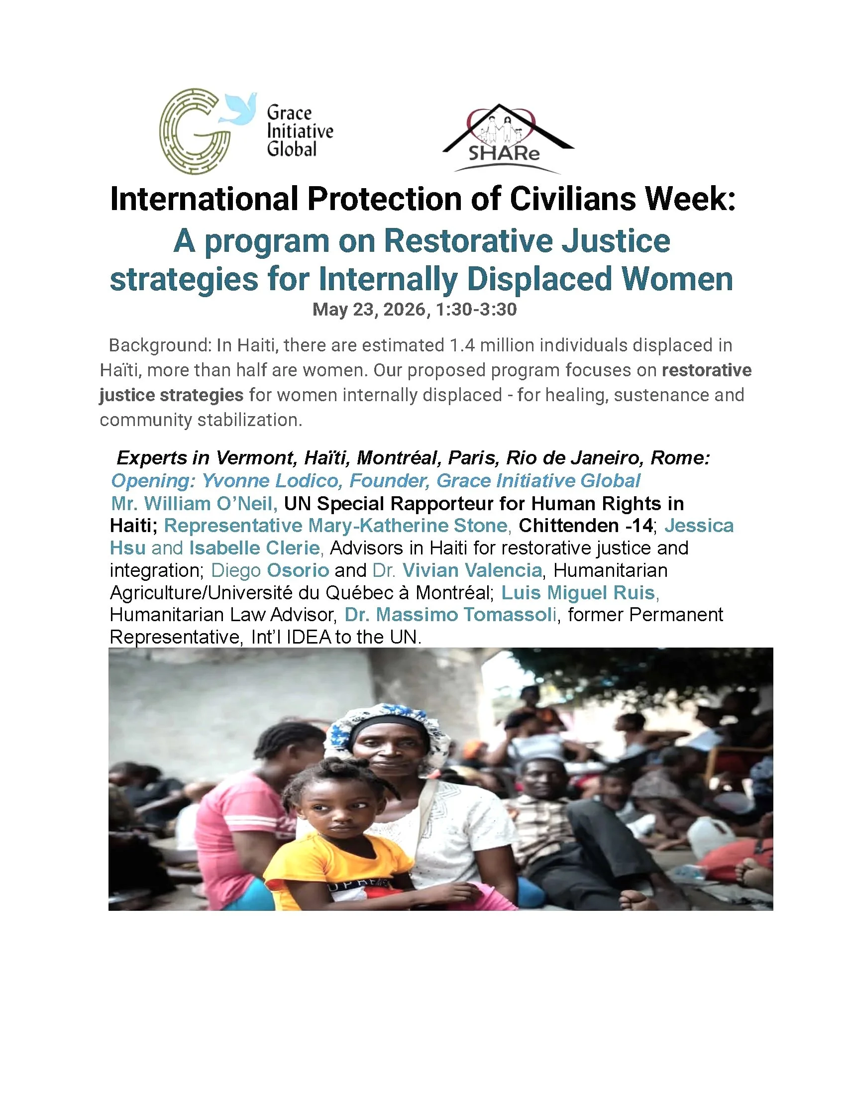 INTERNALLY DISPLACED WOMEN AND YOUTH IN HAITI: A CALL TO ACTION