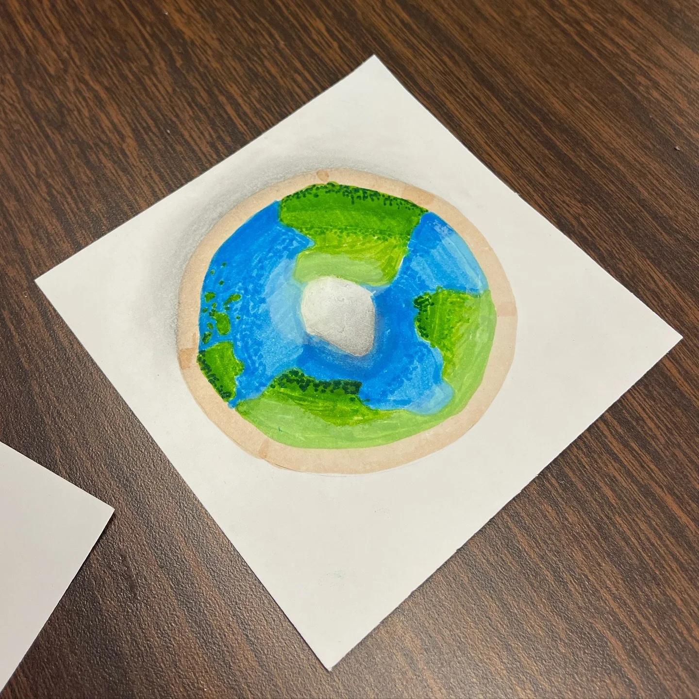 🍩 These fourth grade donuts are looking mighty scrumptious so far! 

🤗 Very proud of the progress being made by my oldest artists. This lesson concludes our unit on value and they are working SO hard. 

💪🏻 As I&rsquo;m 39 weeks along, we&rsquo;ve
