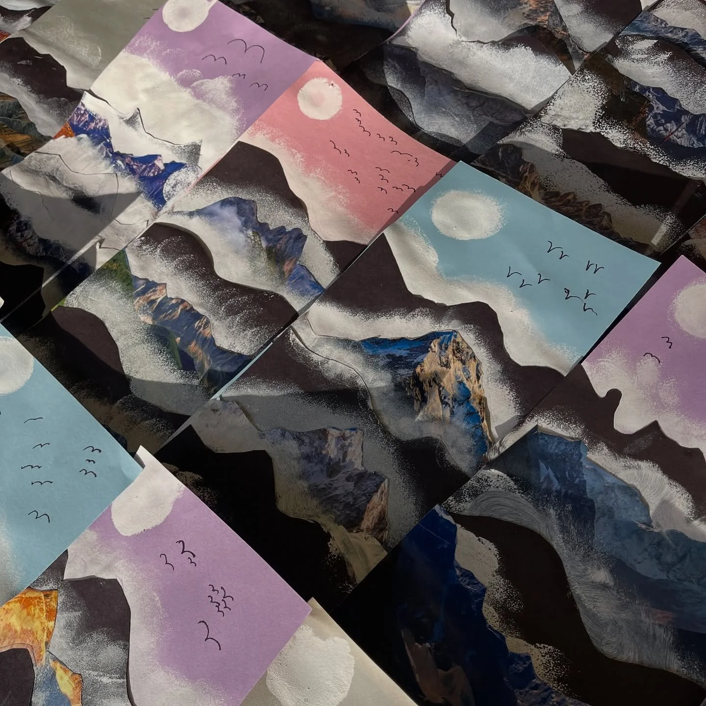 🏔️ I know teachers are wrapping up for break, but if you want to get ahead, prep for these super simple Mountain Collages and welcome your students back in January with one of my FAVORITE winter art projects. 

🏞️ Comment &ldquo;mountains&rdquo; fo
