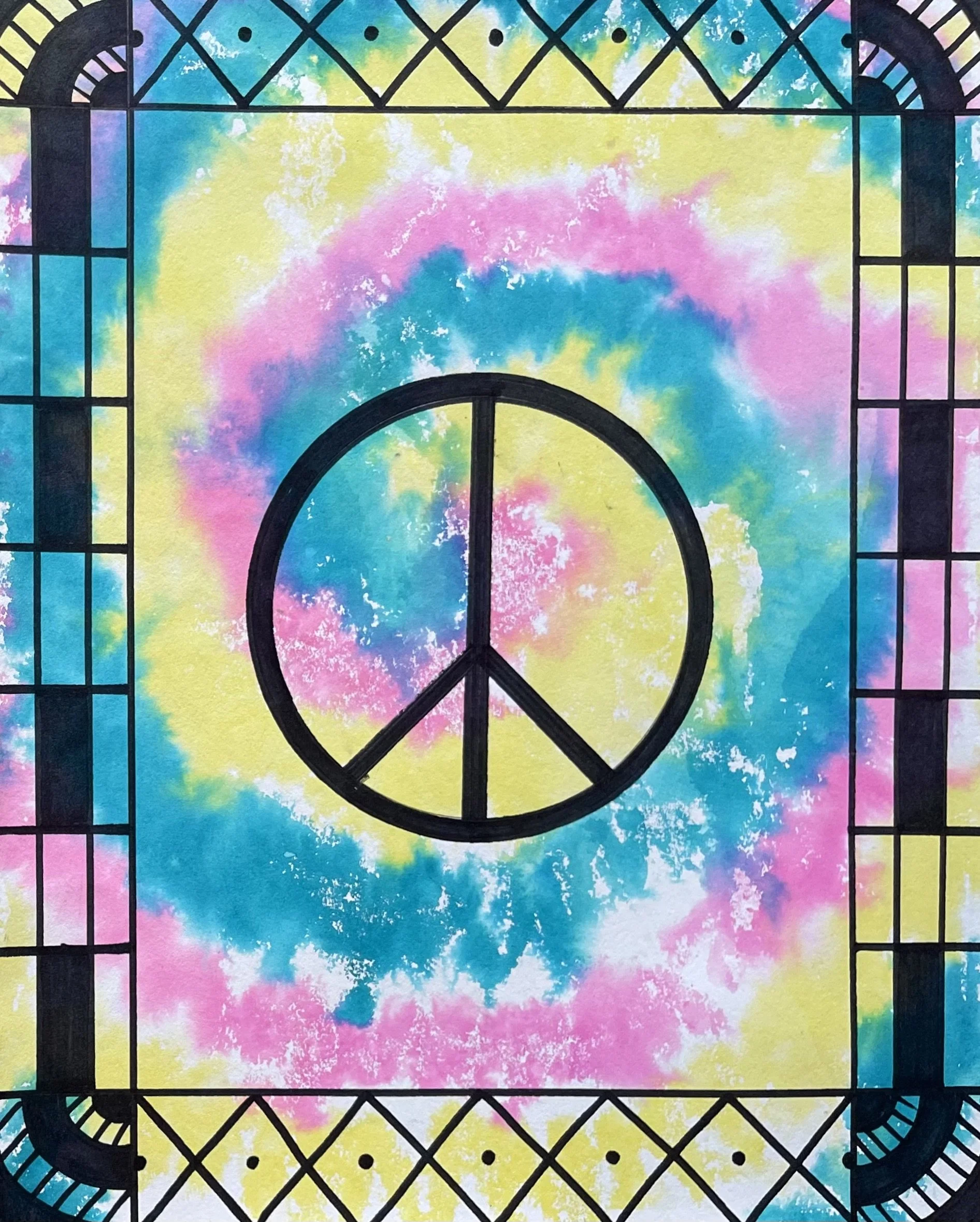 Tie-dye Peace Sign Print