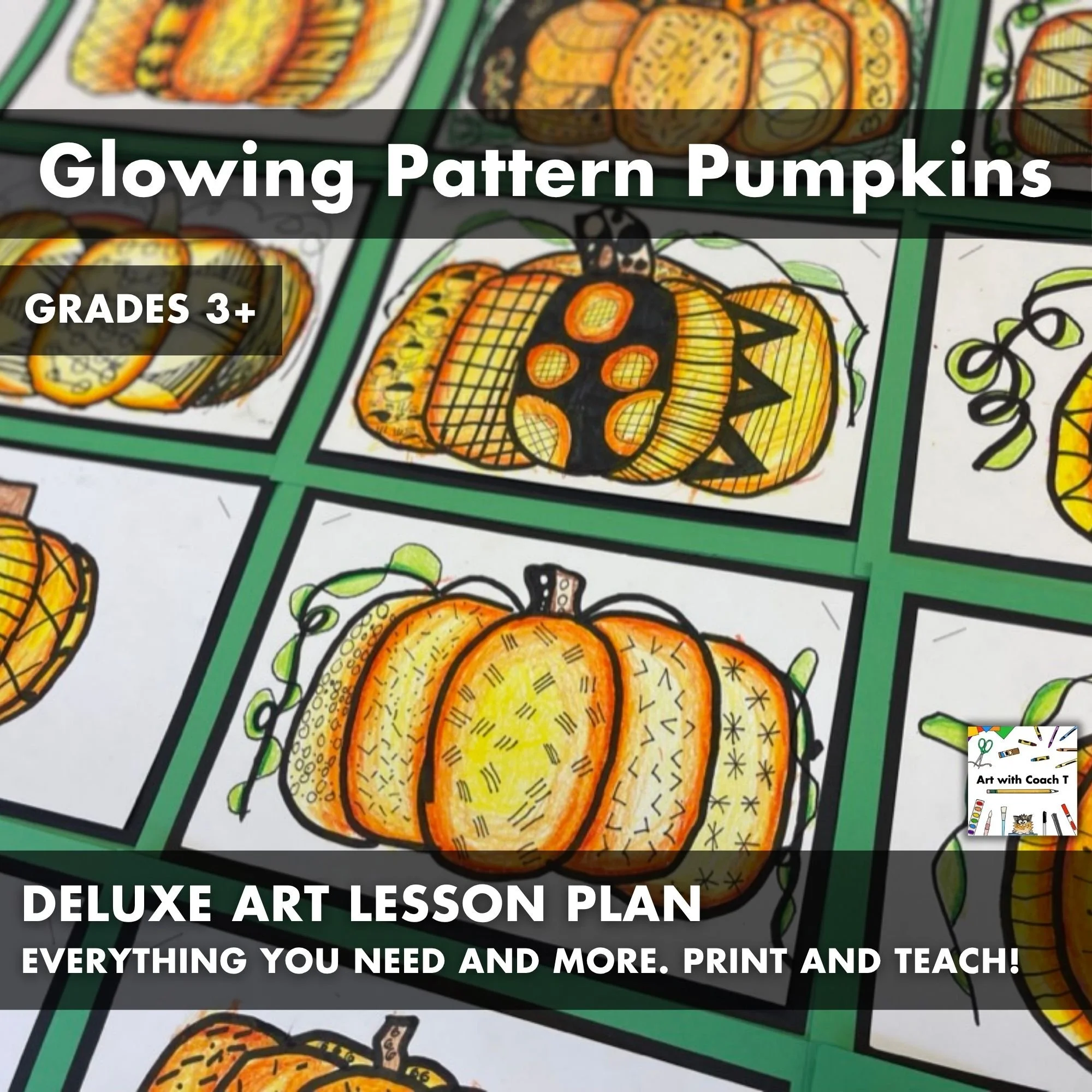 Glowing Pattern Pumpkins Deluxe Art Lesson Plan